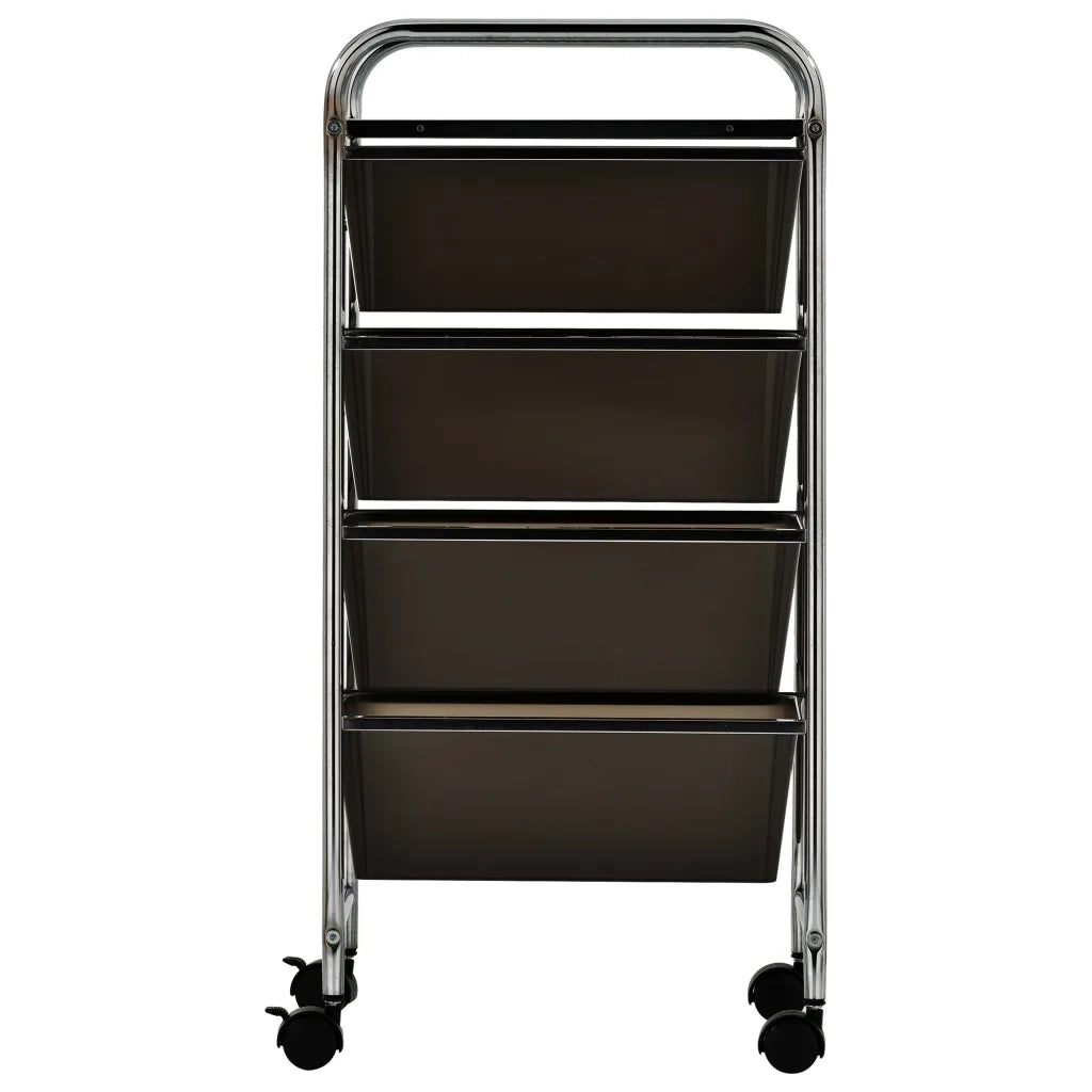 Carrello Portaoggetti Mobile con 4 Cassetti Nero in Plastica 320398