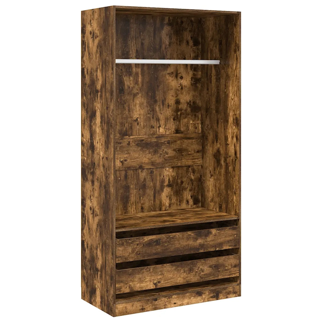 Armadio Rovere Fumo 100x50x200 cm in Legno Multistrato 815345