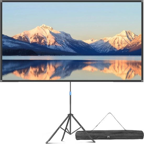 Schermo da progetto 80 pollici con supporto - formato 16:9 per cinema esterno e home cinema