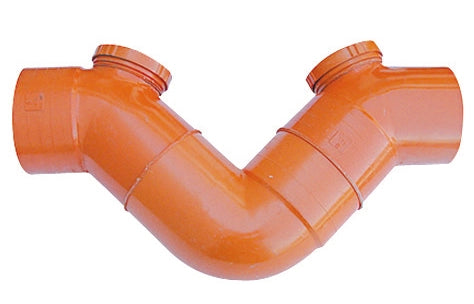 SIFONE ORIZZONTALE 2 TAPPI IN PVC ARANCIO- Diam. 160- ESCLU- pezzi 1