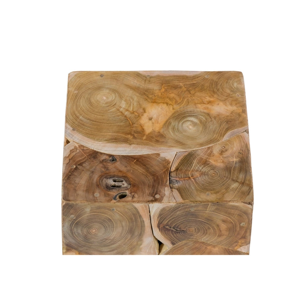 Tavolino a Cubo Radix in Legno di Teak Naturale