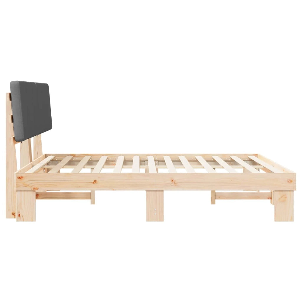 Letto con Testiera Rivestita Grigio scuro 200 x 200 cm