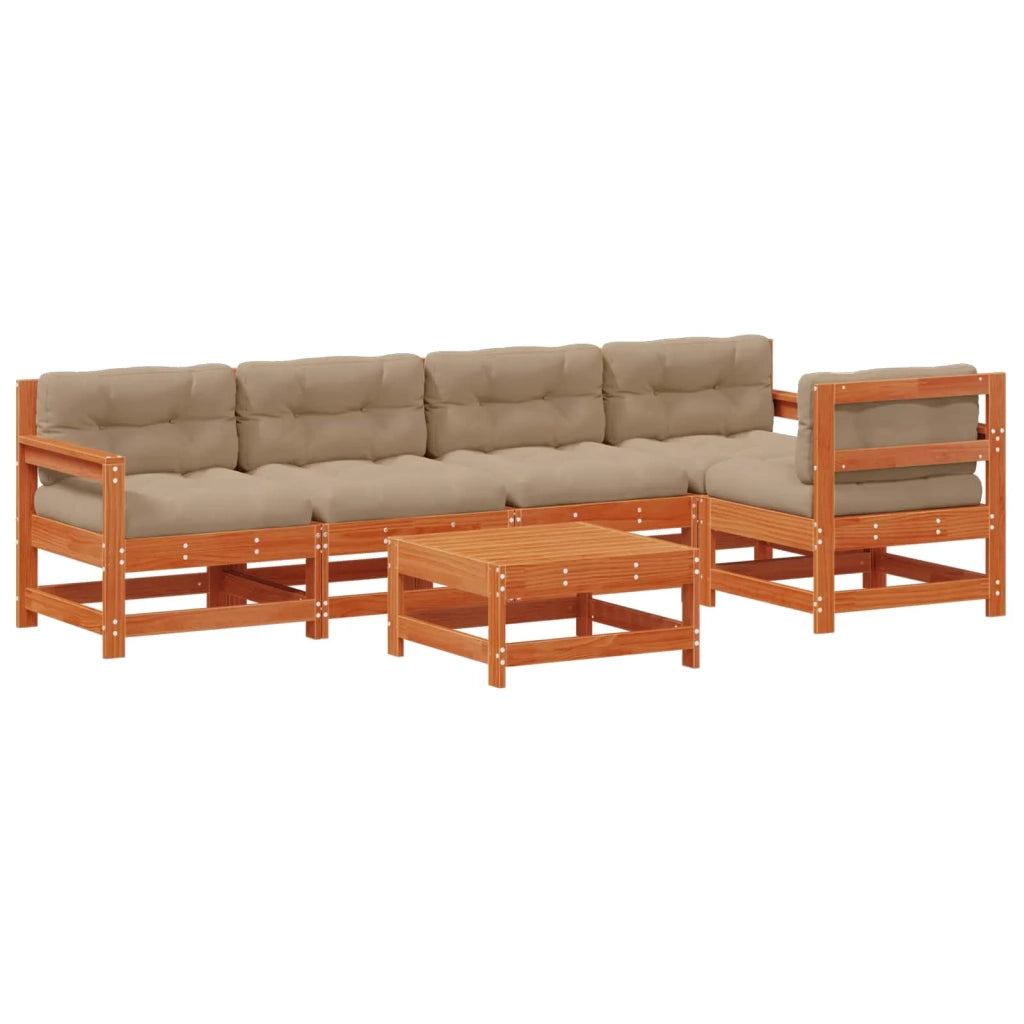 Set Lounge da Giardino 6 pcs Marrone Cerato