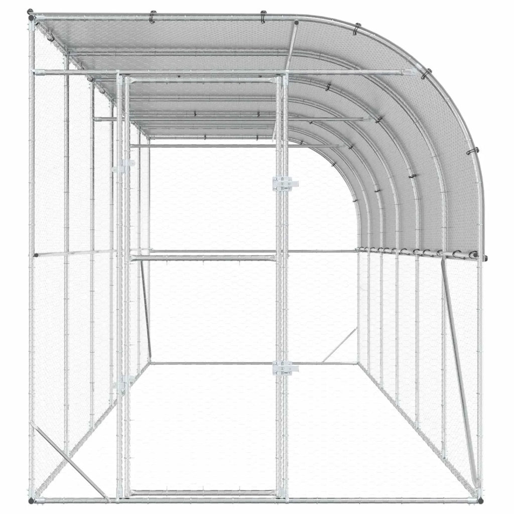 Gabbia per Polli Contro il Muro Argento 600 x 150 x 215 cm 3434737