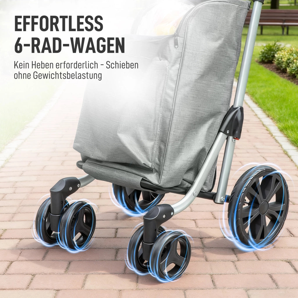 Carrello della spesa pieghevole con borsa termica ¨C zephmum ¨C Grigio, alluminio, 46 litri