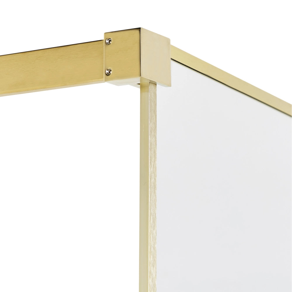 Schermo doccia oro in vetro temperato con cornice in acciaio inox Wet Room Bagno senza porte 80 x 190 cm