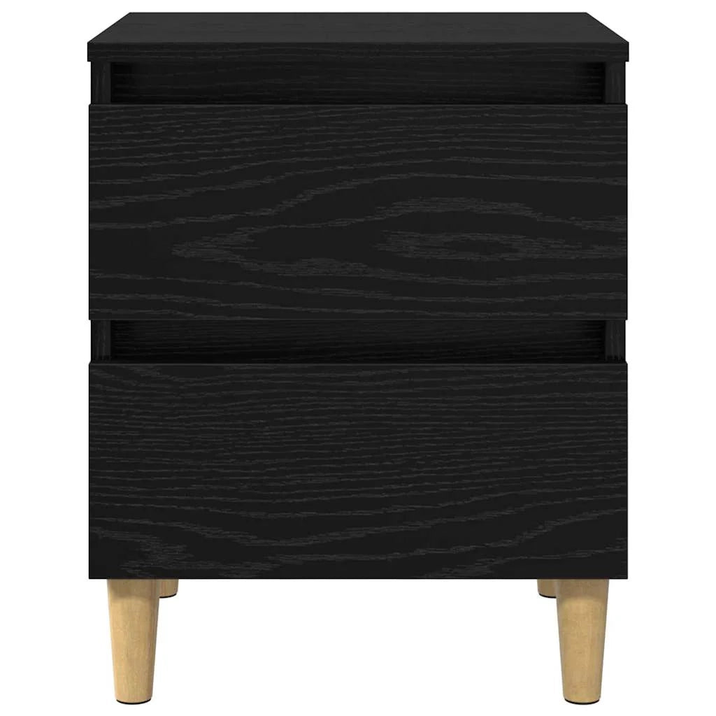 Set di 2 unità letto compatte con cassetto 40 x 35 x 50 cm utilizzo versatile stile rustico legno ingegnerizzato nero 02_0054527