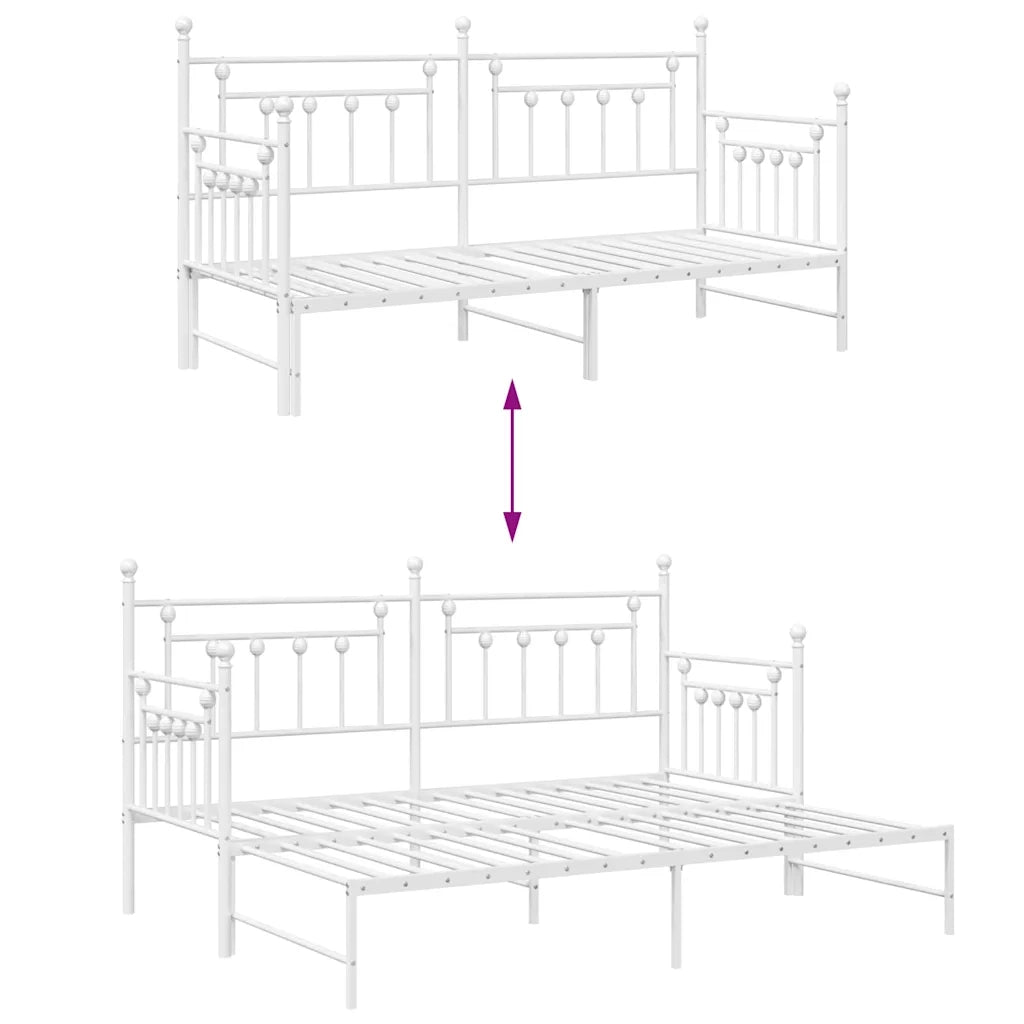 Struttura per letto di giorno Bianco 75 x 190 cm Acciaio 42002677