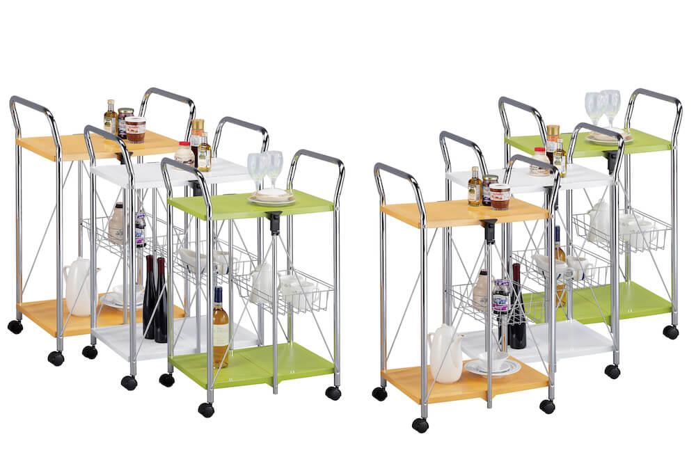 Carrello da Cucina Pieghevole Verde in Acciaio Tosini TA019G