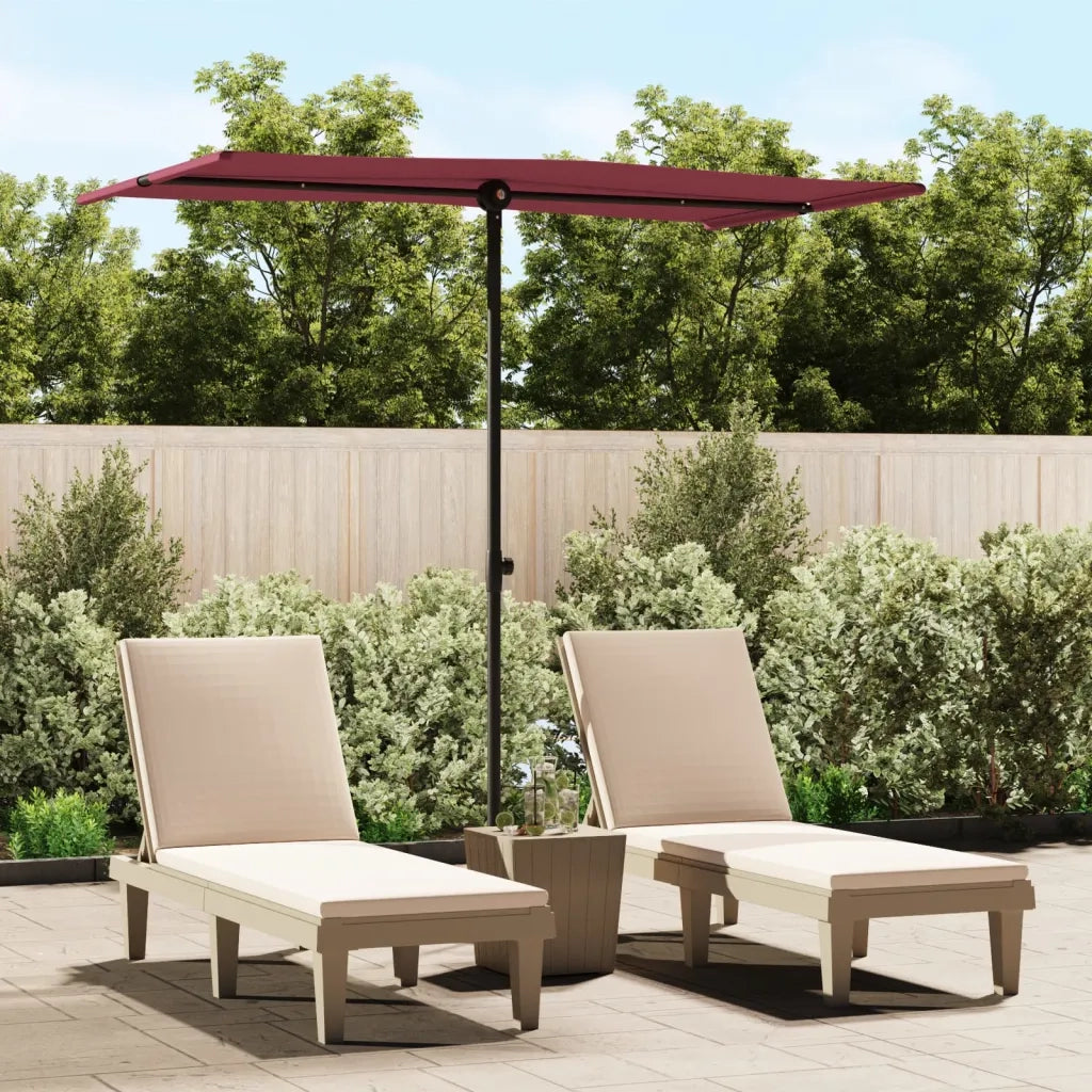 Ombrellone da Giardino con Palo in Alluminio 180x110 cm Bordò 47332