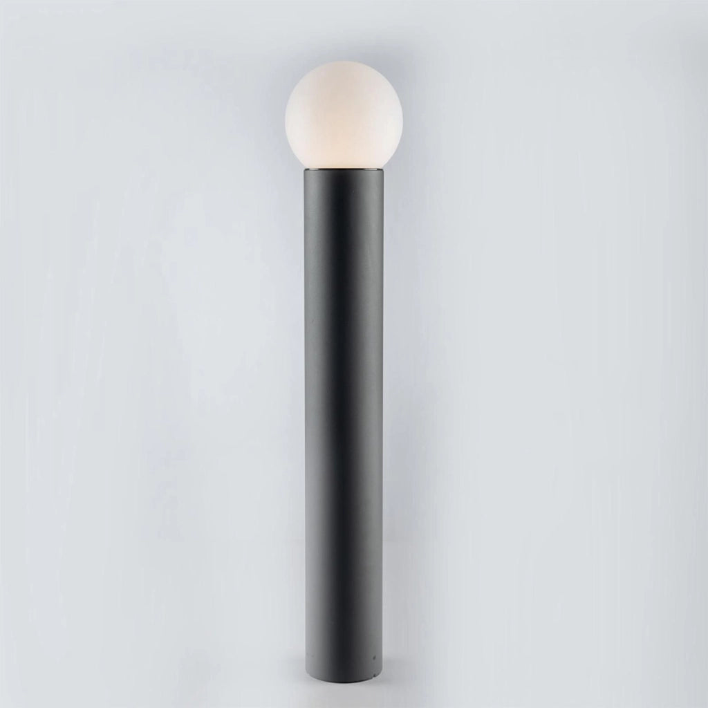 Paletto Esterno Moderno Brooklyn Alluminio Nero Bianco 1 Luce E27 Ip44