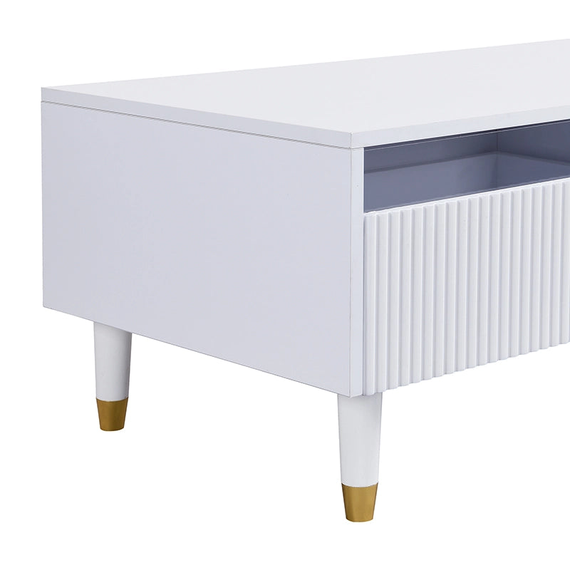 Tavolino da Caffè con 2 cassetti LED e luce multicolore per soggiorno 110 × 50 × 40 cm