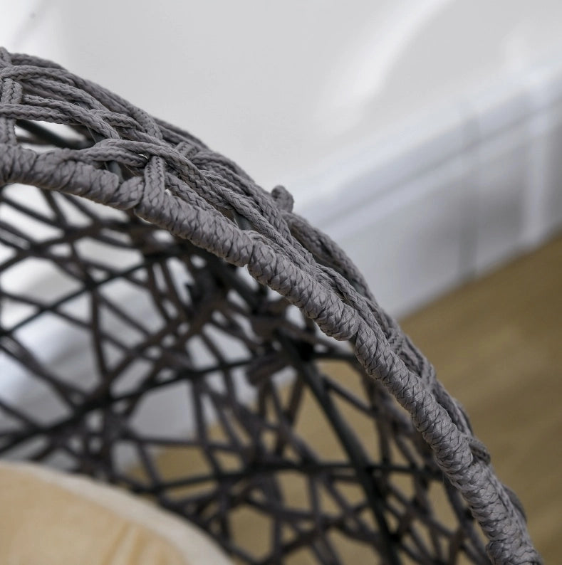 Cuccia rialzata per gatti ULEVR 50x50 cm con struttura chiusa, cuscino in cotone e supporto, grigio