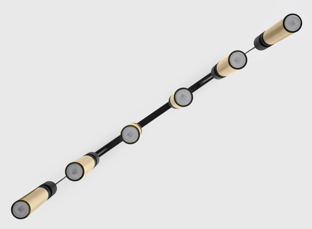 Lampada sospensione ALAS Jupiter 90cm nero-oro 6xGU10