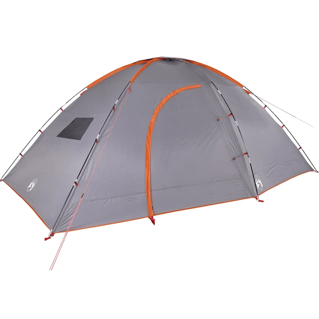 Tenda da Campeggio per 8 Persone Grigio e Arancione Impermeabile 94718