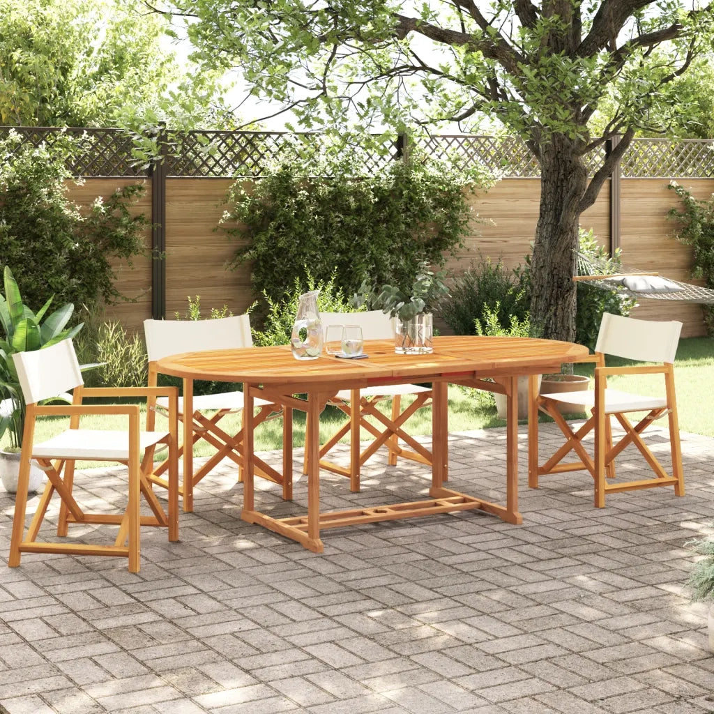 Sedie da Giardino Pieghevoli 4 pz Bianco Crema in Tessuto