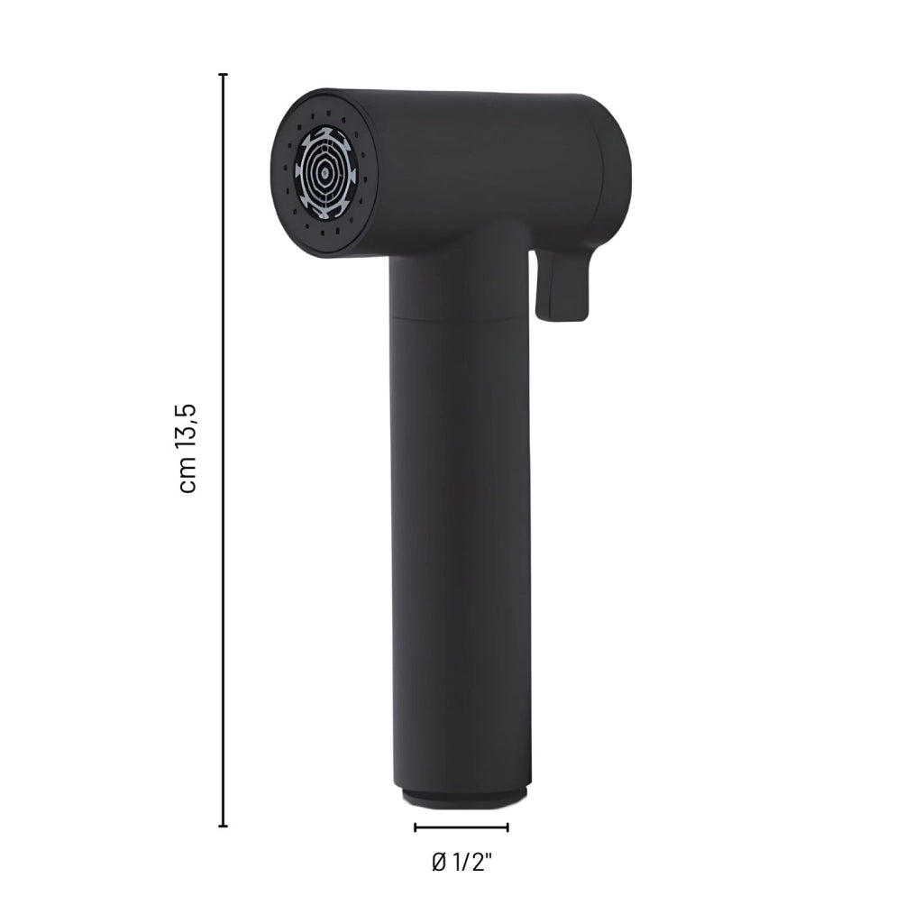 Idroscopino wc doccetta ottone portatile shutoff monogetto con leva ogomondo kit *** finitura- nero tondo, confezione 1