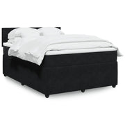 Giroletto a Molle con Materasso Nero 140x200 cm in Velluto 3287760