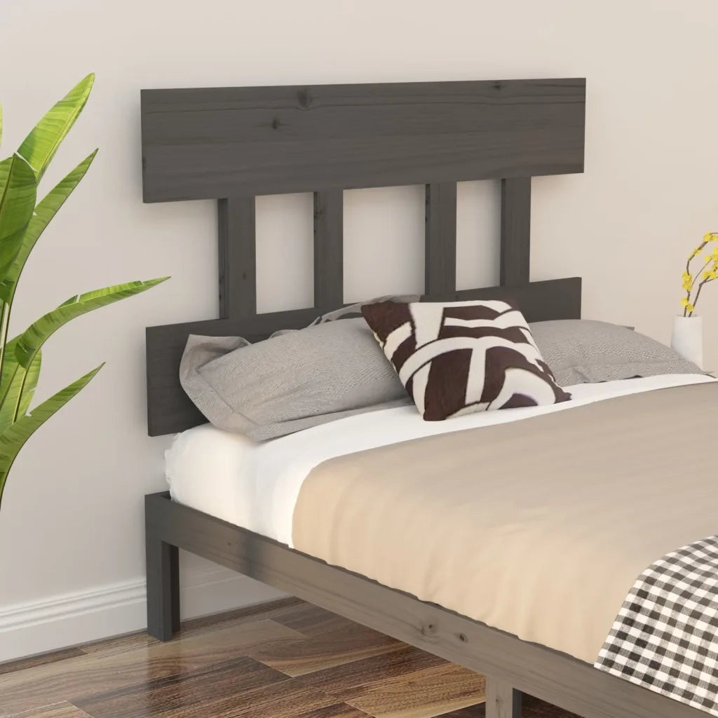 Testiera | Testata per Letto Grigia 103,5x3x81 cm Legno Massello di Pino