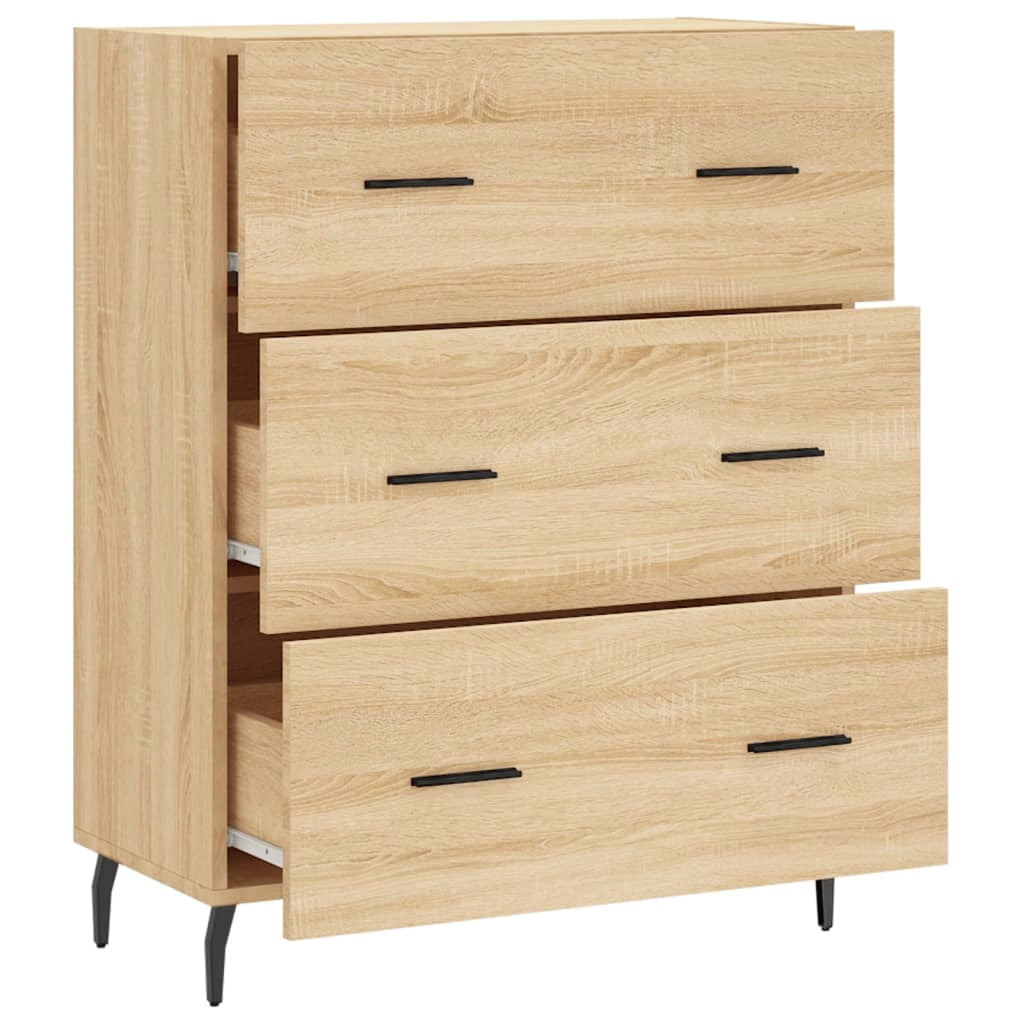 Buffet credenza cassettiera armadio mobile contenitore organizer cucina soggiorno rovere Sonoma 69,5 x 34 x 90 cm legno ingegnerizzato marrone 02_0031653