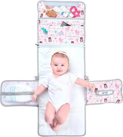 Asciugamano da viaggio impermeabile XL pieghevole - Ideale come regalo per neonati - Borsa da stivare con 6 compartimenti - Set di accessori per la toilette del bambino con contenitore per pannolini