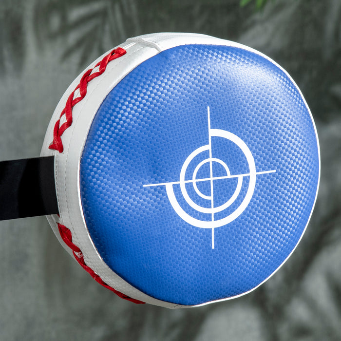 Sacco Boxe da Terra 80.5x48x163-205 cm con Barra Girevole Speedball e Colpitore in Acciaio HDPE e PU Multicolore