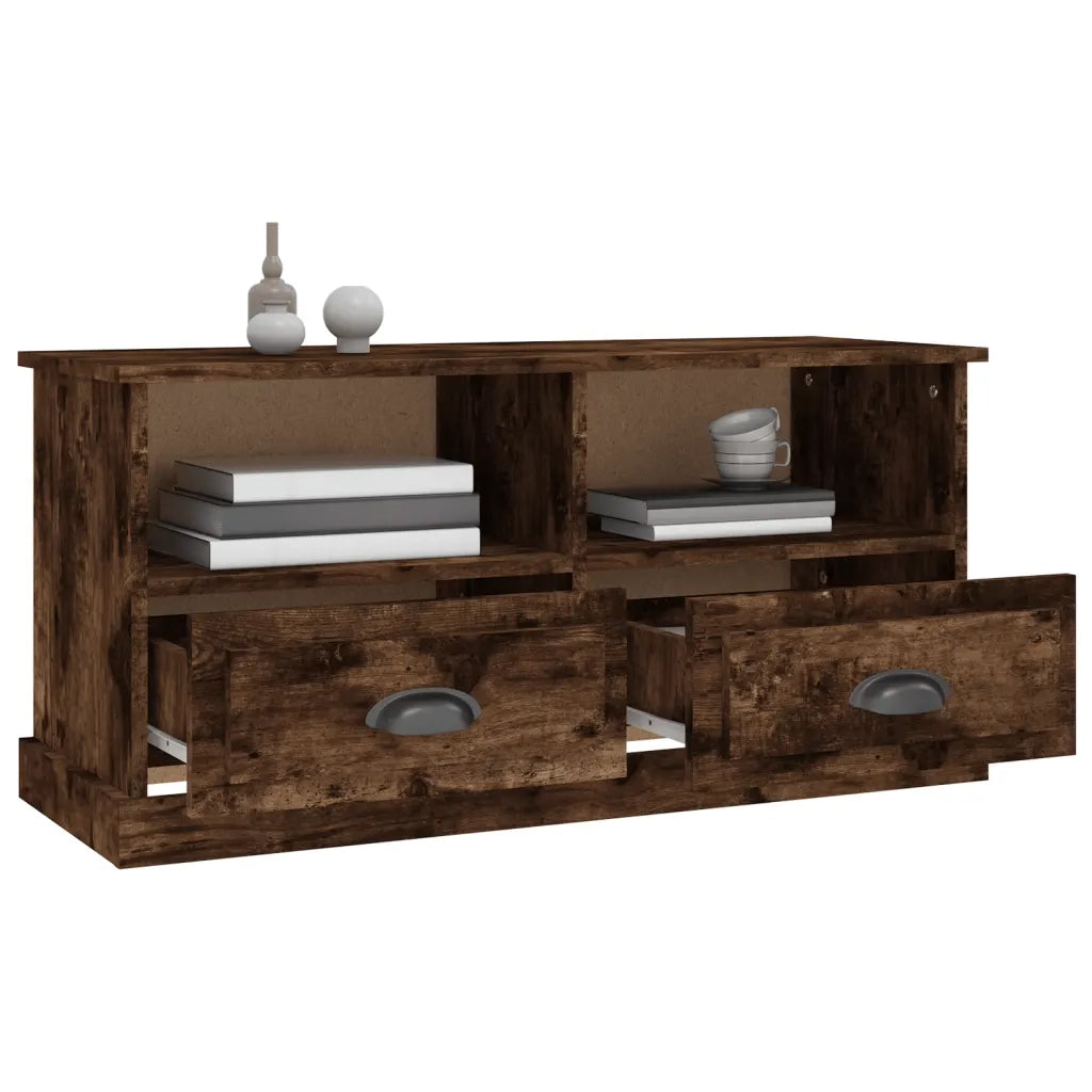 Mobile Porta TV Rovere Fumo 93x35,5x45 cm in Legno Multistrato 816469