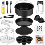 Accessori per Airfryer - Ciotola in Silicone - Carta da forno - Nero