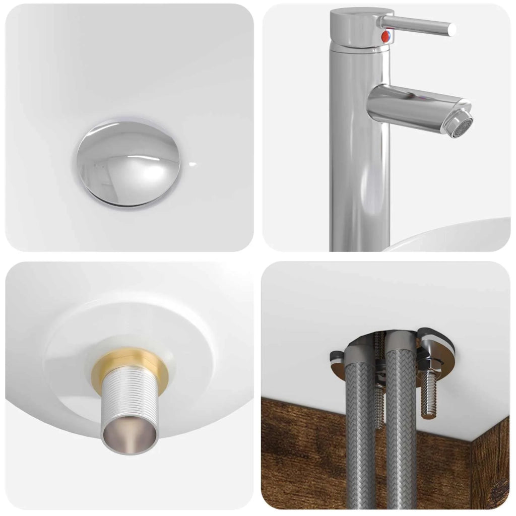 Set di mobili per il bagno 2 pz Rovere Fumo 3404089