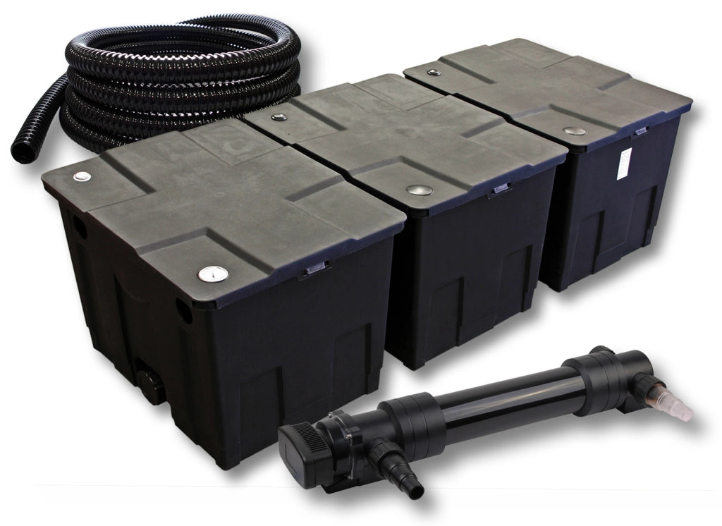 Set Filtro a 3 camere per laghetto da 90000l Chiarificatore UVC da 36W Tubo da 5 m