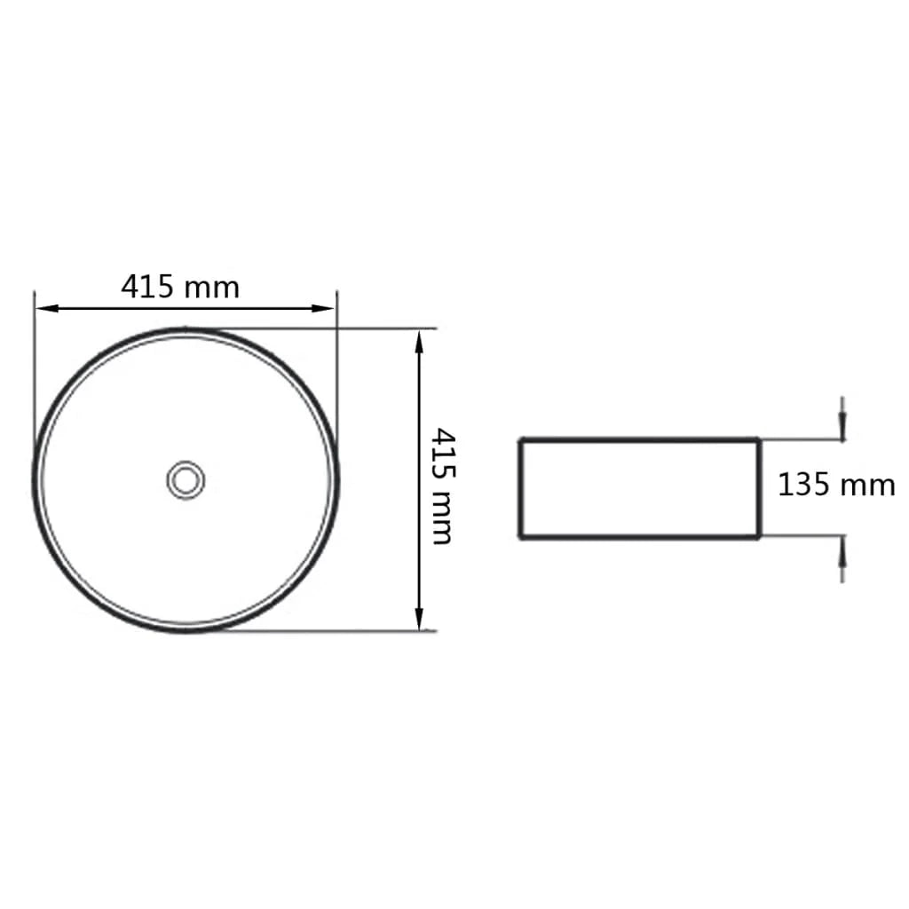 Lavabo rotondo diametro 41,5 cm lavabo da bagno/WC ceramica nera 02_0002536
