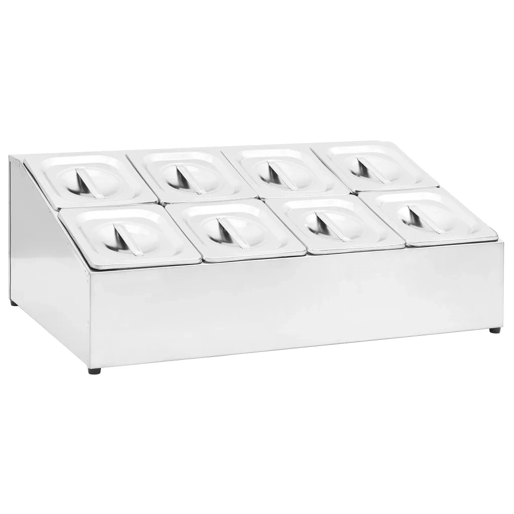 Supporto Gastronorm con 8 Contenitori GN 1/6 in Acciaio Inox CFW3647556
