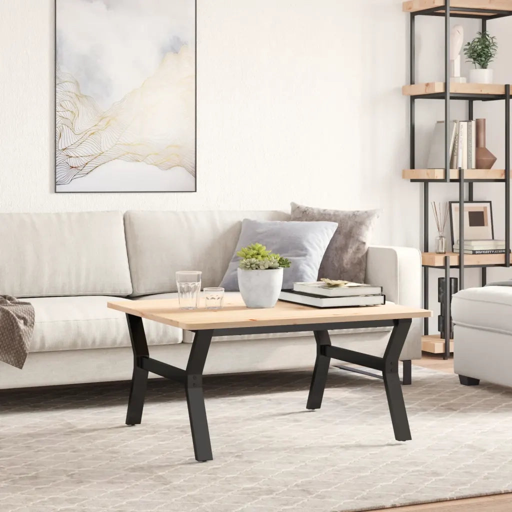 Telaio Gambe a Y per Tavolino da Salotto 80x70x43 cm in Acciaio 357923