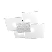 Toplight Plafoniera da soffitto rettangolare Upgrade 4 luci con attacco GX53, struttura colore argento e bianco, design moderno 91x86x15cm