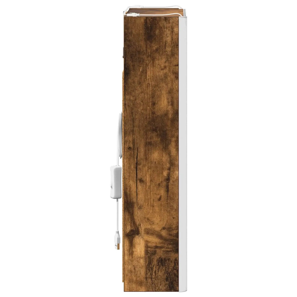 Mobiletto per specchio da bagno Rovere fumé 33 x 11,5 x 50 cm