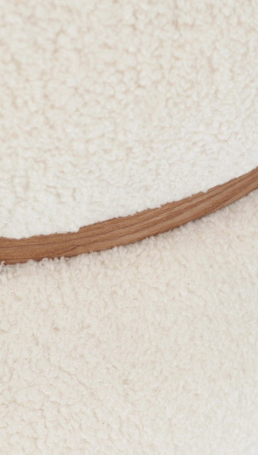 Pouf Ø 43x40 cm Cozy Japandi in Tessuto Bianco