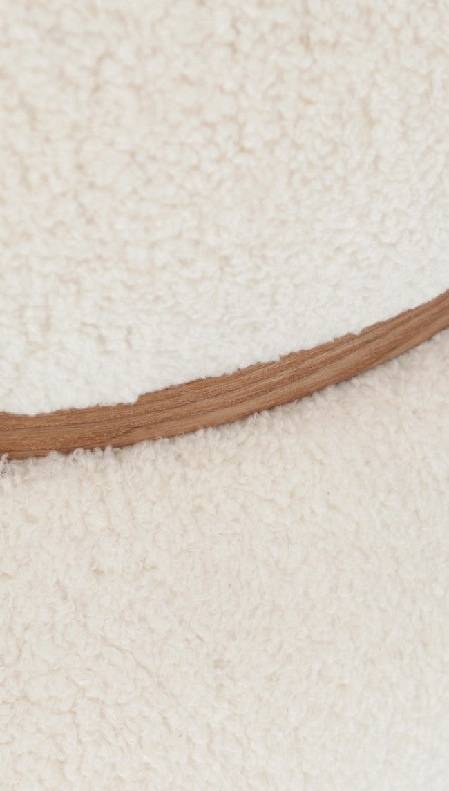 Pouf Ø 43x40 cm Cozy Japandi in Tessuto Bianco