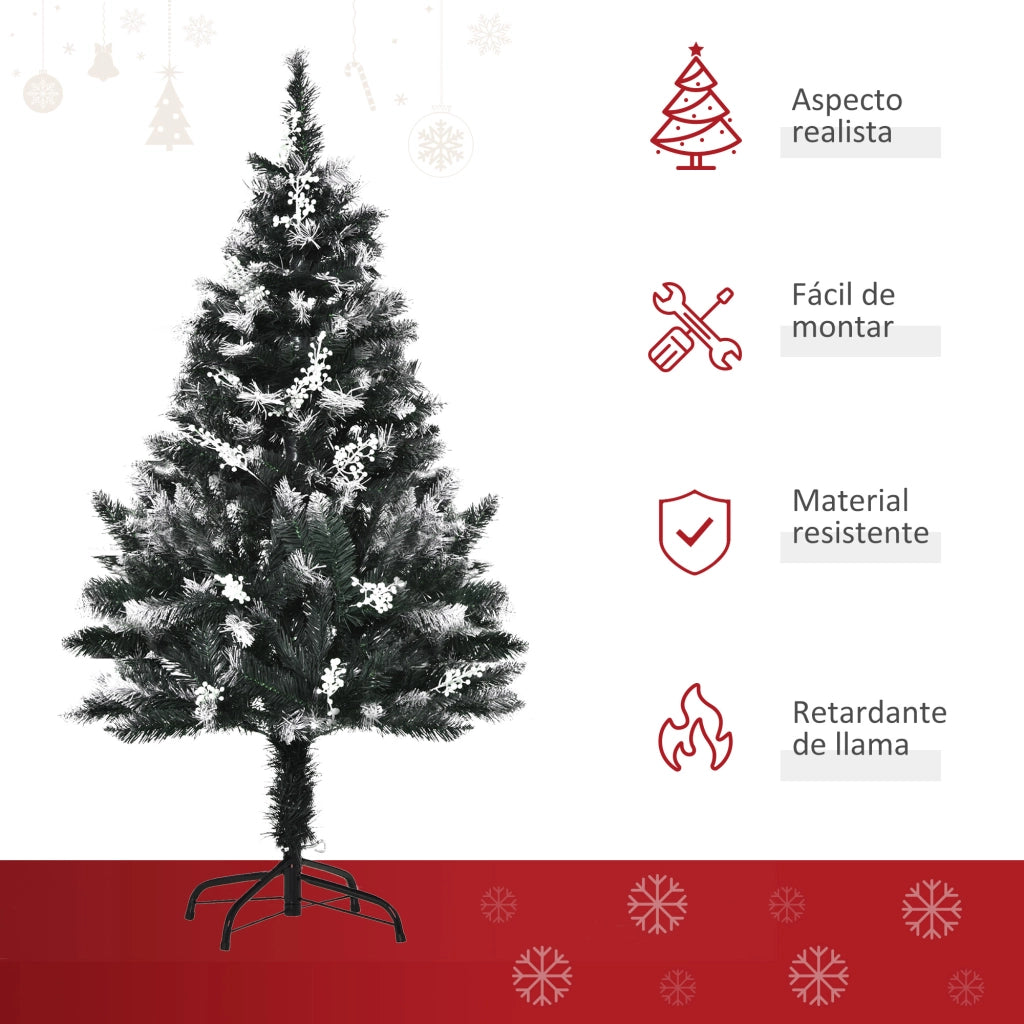 Albero di Natale Artificiale 120 cm ¨C zephmum ¨C Verde, Base in Acciaio Pieghevole