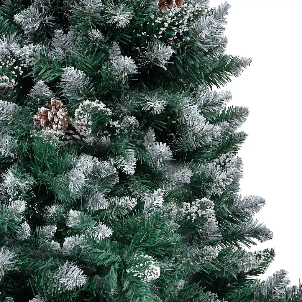 Albero di Natale Artificiale con LED e Set di Palline e Pigne 210 cm 3077532