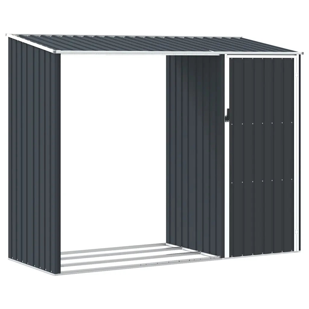 Capanno per Legna Antracite 245x98x159 cm in Acciaio Zincato CFW2560752