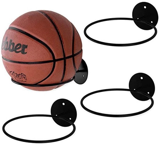 Supporto per palle da basket - palo da basket - anello da basket - display supporto - supporti di fissaggio alla parete - 23,5*6,5*18,5 cm - Metallo - Nero