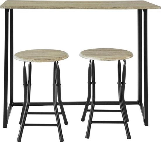 Tavolo da giardino con sedili pieghevoli - Mobili da giardino - Protezioni per pavimento - Inclinabile - Legno - 90x74x45 cm