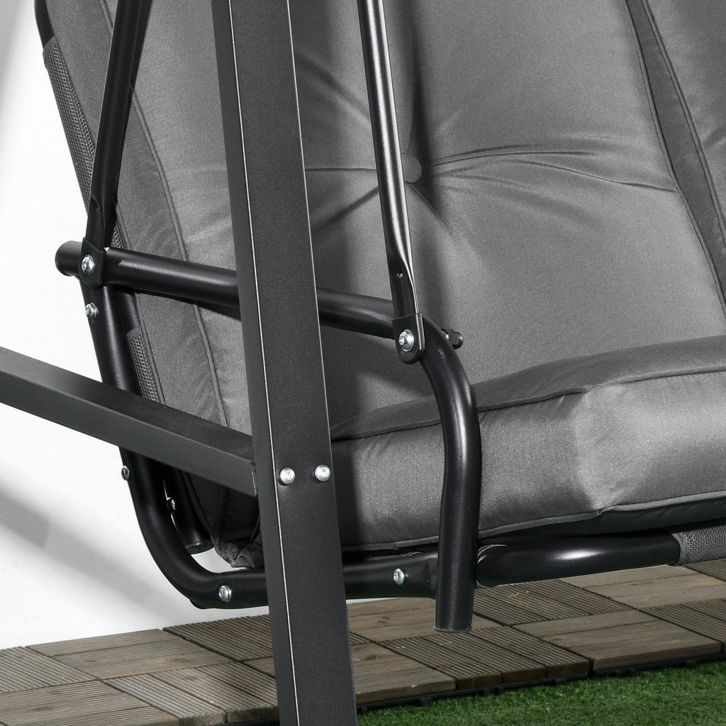 Dondolo da Giardino 2 Posti con Tetto Regolabile e Cuscini ¨C MINIMAL ¨C Antracite, 145x116x172 cm