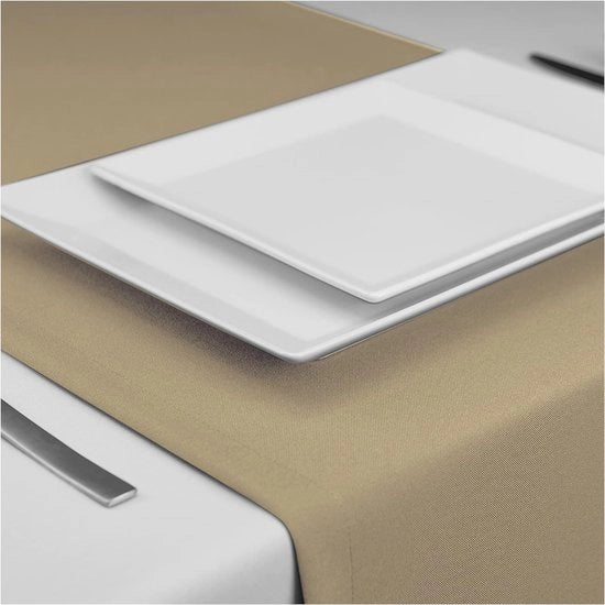 Tavolo coperto - impermeabile - tovaglia da tavolo - decorativa - festiva - tovaglia da tavolo - impermeabile - lusso (beige 40 x 120 cm)