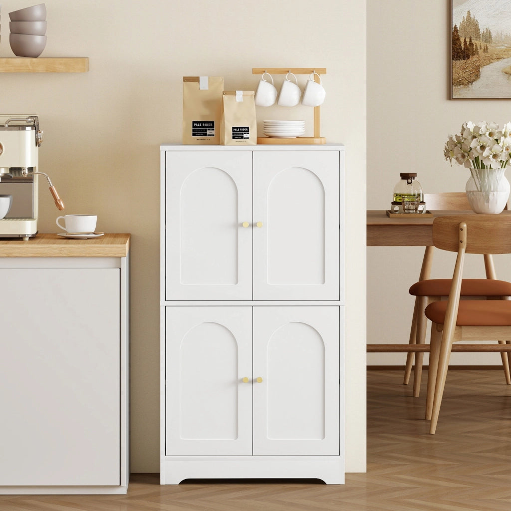 Armadio Cucina Alto con Ante e Ripiani Regolabili ¨C zephmum ¨C Bianco 60x30x110 cm