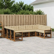Set di divani da esterno con cuscino 9 pcs Naturale e Beige