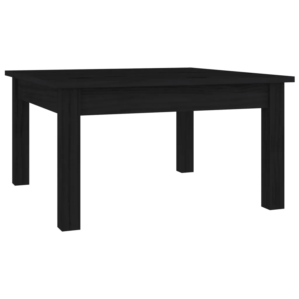 Tavolino da Salotto Nero 55x55x30 cm Legno Massello di Pino 814233