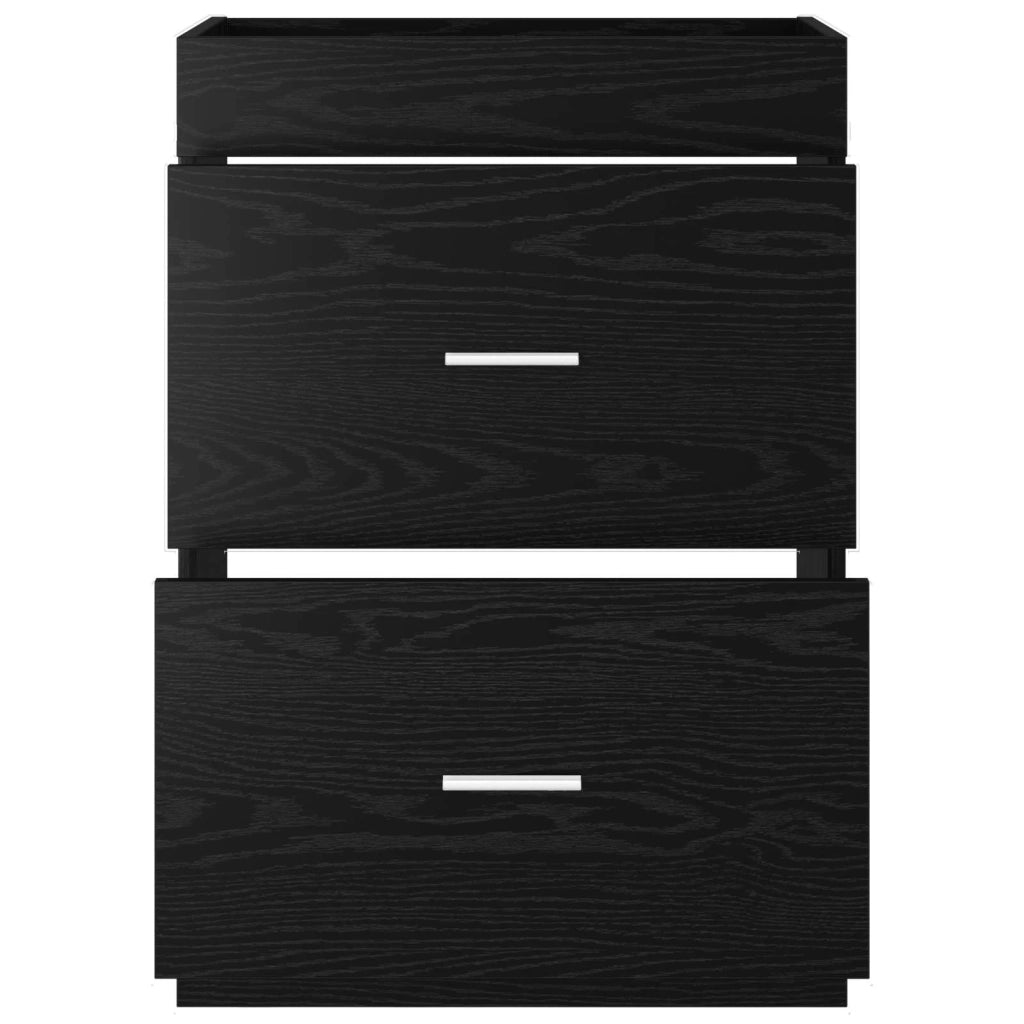 Mobiletto da Bagno Sotto Lavabo Rovere Nero 56 x 37,5 x 81 cm 890705