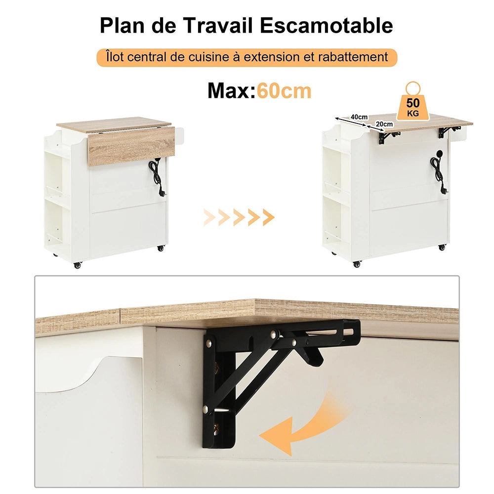 ?lot de cucina mobile - Xylo - Con piano ribaltabile, cassetto e scaffale