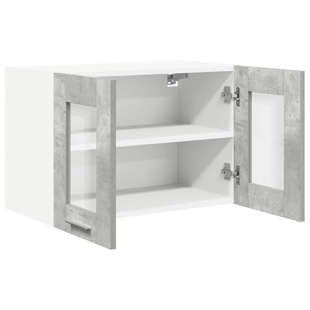 Armadio pensile con porta 2 pcs Grigio cemento 60 x 31 x 40 cm